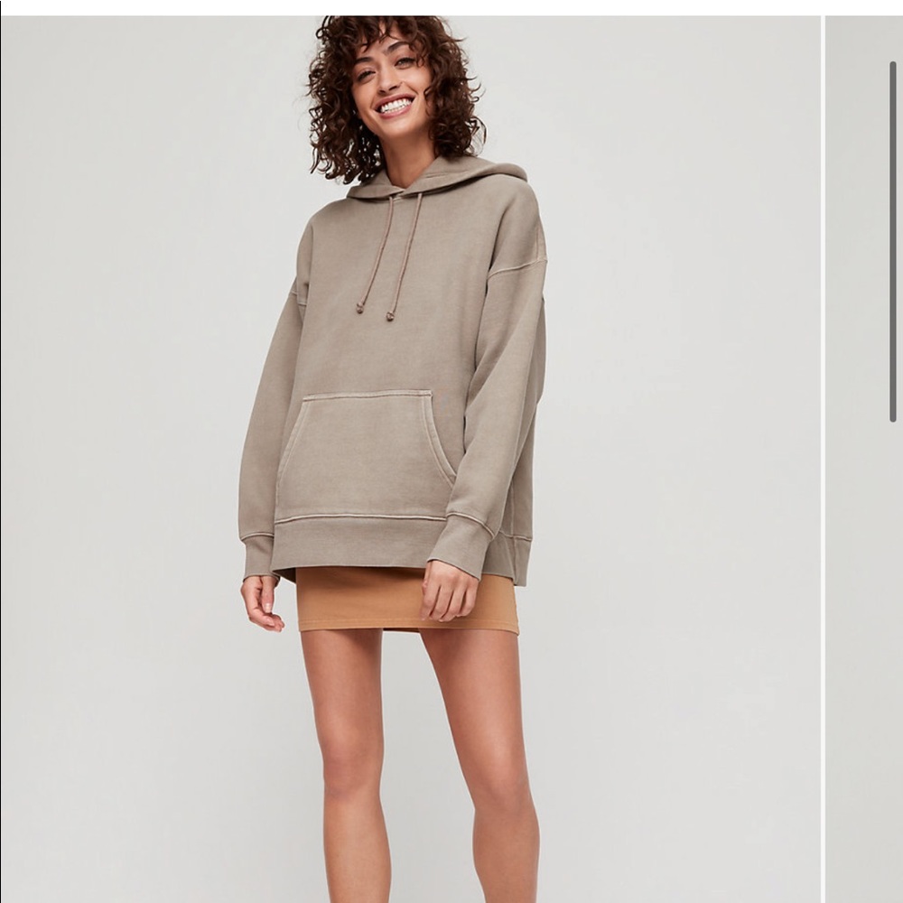 TNA Aritzia Boyfriend Hoodie Khaki 2